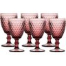 JOGO 6 TAÇAS PARA ÁGUA EM VIDRO BICO DE ABACAXI LILÁS 260ML - LYOR - 1