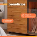 Ver imagem 5 de Cômoda Sapateira com Rodízios 4 Gavetas 2 Portas Reflecta com LED Eva