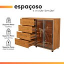 Ver imagem 7 de Cômoda Sapateira com Rodízios 4 Gavetas 2 Portas Reflecta com LED Eva