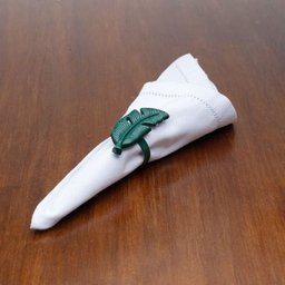 JOGO 4 PE&Ccedil;AS PARA GUARDANAPO DE ALUM&Iacute;NIO FOLHA DE BANANEIRA VERDE - LYOR - 4