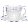 Conjunto de Xícaras para Chá Pétala com Pires em Vidro Transparente 200ml - 12 Peças - 2