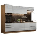Ver imagem 2 de Cozinha Completa Madesa Lux 320004 com Armário e Balcão Rustic/Cinza Cor:Rustic/Cinza