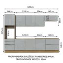 Ver imagem 3 de Cozinha Completa Madesa Lux 320004 com Armário e Balcão Rustic/Cinza Cor:Rustic/Cinza
