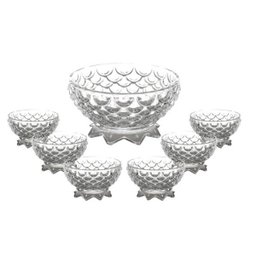 CONJUNTO 7 PEÇAS PARA SOBREMESA EM VIDRO PINEAPPLE - LYOR - 1