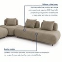 Ver imagem 5 de Sofá de Canto Modulado Orgânico com Almofadas e Base Madeira Maciça 280CMX340CM Madri