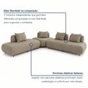 Ver imagem 7 de Sofá de Canto Modulado Orgânico com Almofadas e Base Madeira Maciça 280CMX340CM Madri