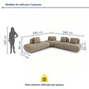 Ver imagem 3 de Sofá de Canto Modulado Orgânico com Almofadas e Base Madeira Maciça 280CMX340CM Madri