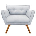 Ver imagem 3 de Kit 02 Poltronas Anitta Suede Cinza Pés Palito Castanho
