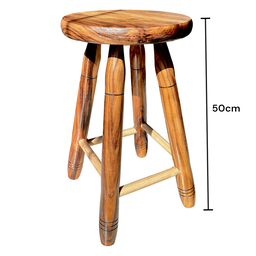 Banquinho Envernizado Madeira Maciça 50cm Alt Banqueta Tamborete Banco Médio - 3
