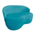 Ver imagem 3 de Kit Namoradeira + 2 Poltronas Decorativa Beatriz Orgânica Suede Azul Turquesa