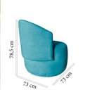 Ver mais imagens de Kit Namoradeira + 2 Poltronas Decorativa Beatriz Orgânica Suede Azul Turquesa