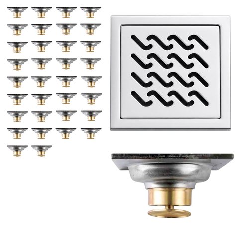 Ralo Inox 10x10 Kit 34 Uni Casa Cozinha Anti Odor Lavabo Banheiro Quintal Seguro Resistente Anti Ins