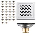 Ver imagem 1 de Ralo Inox 10x10 Kit 34 Uni Casa Cozinha Anti Odor Lavabo Banheiro Quintal Seguro Resistente Anti Ins