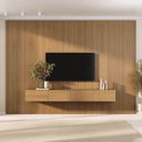 Ver imagem 3 de Rack com Painel Liso TV até 86 Polegadas Planejado 320x250cm Aruá CabeCasa MadeiraOriginals Marrom Jatobá