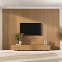 Ver imagem 1 de Rack com Painel Liso TV até 86 Polegadas Planejado 320x250cm Aruá CabeCasa MadeiraOriginals Marrom Jatobá