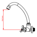 Ver imagem 4 de Torneira Cozinha Modelo de Parede Bica Alta Móvel Linha Vienna Abs Cor Branco Durín