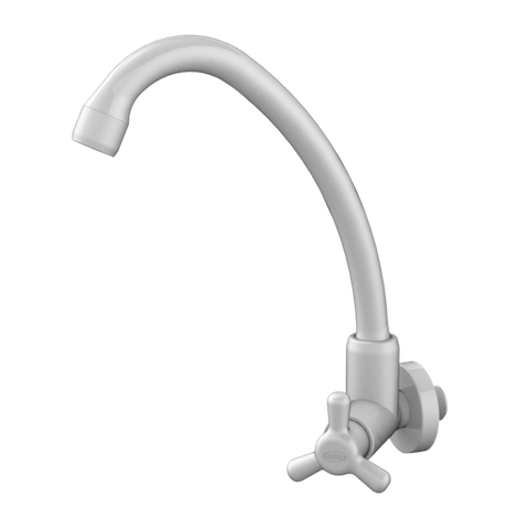 Torneira Cozinha Modelo de Parede Bica Alta Móvel Linha Vienna Abs Cor Branco Durín