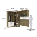 Ver imagem 4 de Quarto de Canto Casal com Guarda Roupas Cabeceira Paris Luciane Móveis