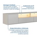 Ver imagem 5 de Rack Suspenso 2 Portas 2 Gavetas com LED Horizonte CabeCasa MadeiraOriginals Off White