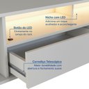 Ver imagem 4 de Rack Suspenso 2 Portas 2 Gavetas com LED Horizonte CabeCasa MadeiraOriginals Off White