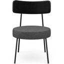 Ver imagem 3 de Poltrona Decorativa Para Sala De Estar Fixa Londres L02 Couríssimo Preto Linho Cinza Escuro - Lyam L