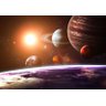 Papel De Parede Adesivo Sistema Solar Planetas Espaço GG154 - 1