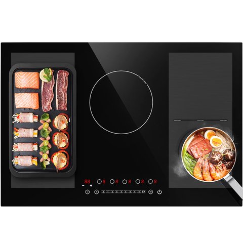 Gtkzw Cooktop de Indução 30" 9000w com 5 Queimadores e 2 Zonas Bridge