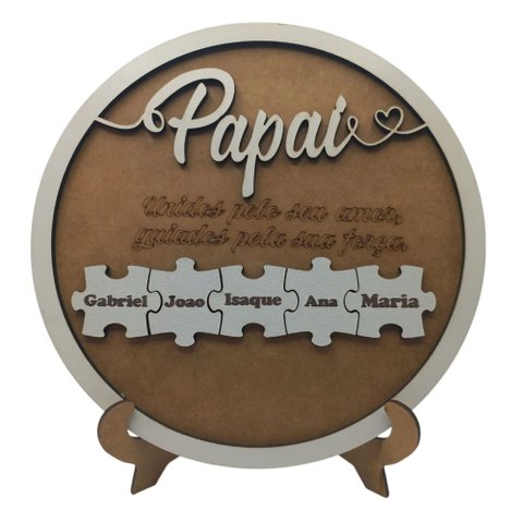 Quadro Mdf para Dia Dos Pais Frase com Nomes Dos Filhos 18x25cm