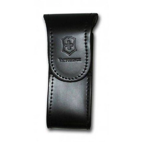 Bainha de cinto em Couro Preta para canivetes Victorinox tamanho G 4.0523.32A