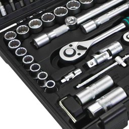 Jogo de Soquetes com Encaixe de 1/2 e 1/4 Pol. + Acessórios com 94 Peças-Stels-1358099 - 5