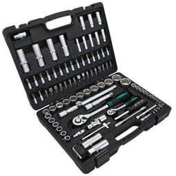 Jogo de Soquetes com Encaixe de 1/2 e 1/4 Pol. + Acessórios com 94 Peças-Stels-1358099 - 1