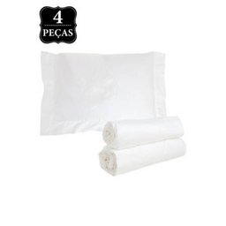 Jogo de Cama Queen Buddemeyer Cetim New Colors 270 Fios 4 Peças Branco Branco Queen - 1 Jogo de Cama Queen Buddemeyer Cetim New Colors 270 Fios 4 Peças Branco Branco Queen - 1