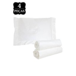 Jogo de Cama Queen Buddemeyer Cetim New Colors 270 Fios 4 Peças Branco Branco Queen - 4 Jogo de Cama Queen Buddemeyer Cetim New Colors 270 Fios 4 Peças Branco Branco Queen - 4