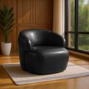 Ver imagem 1 de Poltrona de Couro Legítimo Giratória Gana