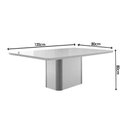 Ver imagem 3 de Conjunto: Mesa Sala Jantar Pietá c/ Tampo Madeirado c/ Vidro Canto Curvo 120x80cm e 4 Cadeiras