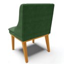 Ver imagem 7 de Kit 6 Cadeiras Estofadas para Sala de Jantar Base Fixa de Madeira Castanho Lia Suede Verde - Ibiza