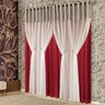 Cortina Castelari Luxo para Varão Tecido Seda e Voal 2,00 x 1,70 Metros - Vermelho - 1