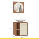 Ver imagem 4 de Gabinete com Espelheira e Cuba Suspenso para Banheiro 45 Cm Veneza Mdp Marrom Bege Clicklar