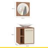 Gabinete com Espelheira e Cuba Suspenso para Banheiro 45 Cm Veneza MDP Marrom Bege ClickLar - 4