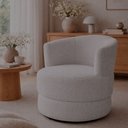 Ver imagem 5 de Poltrona Giratória Vitta Linho Cinza Claro Sallar Home