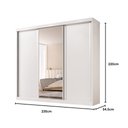 Ver imagem 6 de Guarda Roupa Casal Sevilha 3 Pts Correr 6 Gav C/ Porta Espelho Inteiro Moldura Alumínio Branco
