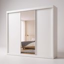 Ver imagem 7 de Guarda Roupa Casal Sevilha 3 Pts Correr 6 Gav C/ Porta Espelho Inteiro Moldura Alumínio Branco