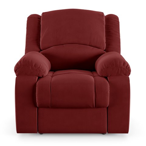 Poltrona do Papai Reclinável Sala de Cinema Barcelona Power Touch Massagem Usb Veludo Vermelho G23 e