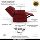 Ver imagem 3 de Poltrona do Papai Reclinável Sala de Cinema Barcelona Power Touch Massagem Usb Veludo Vermelho G23 e