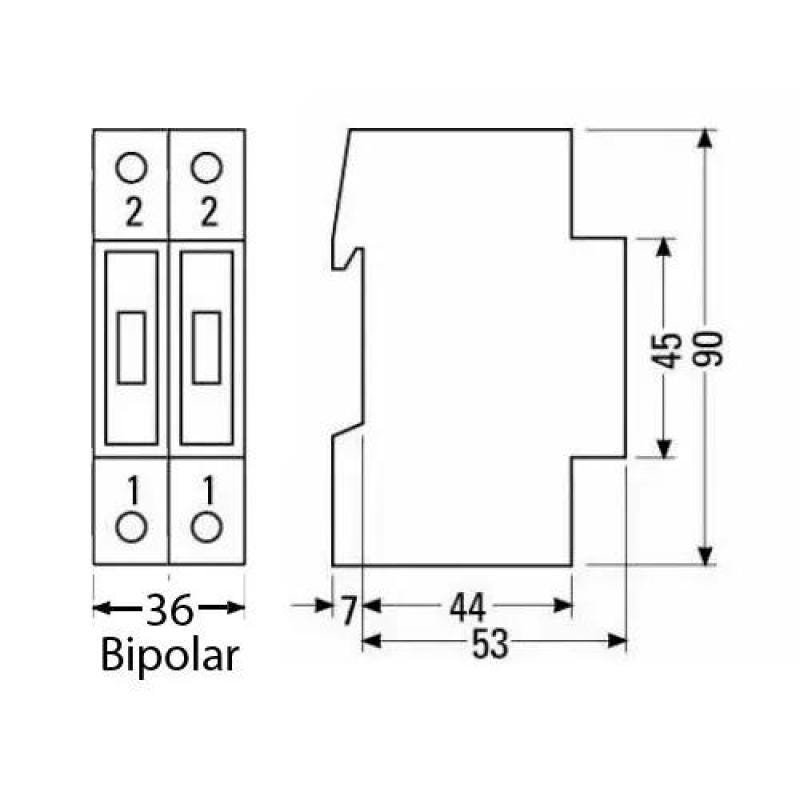 Disjuntor Bipolar 10A Steck - 2