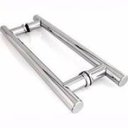 Ver imagem 2 de Puxador duplo tubular de inox - 45cm para porta de vidro blindex, alumínio ou madeira