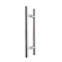 Ver imagem 1 de Puxador duplo tubular de aço inox H05 - 30cm para porta de vidro temperado, alumínio ou madeira