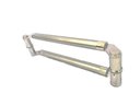 Ver imagem 2 de Puxador Duplo Tubular Modelado de Aço Inox - 80 Cm para Porta de Vidro, Alumínio ou Madeira