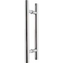 Ver imagem 1 de Puxador duplo aço inox polido - 80cm para porta de madeira ou vidro