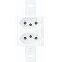 Ver imagem 1 de 2 Tomadas 2p+t 10a 250 Volts Distanciadas Blanc - 1337 - Fame 2 Tomadas 10a S/placa Blanc 1337 Fame